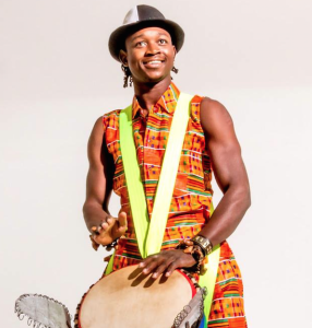 African man with djembe drum