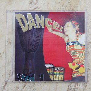 picture of front of CD with dancer, djembe and dunduns