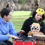 Kids join in with the drumming at Run with the Rhythm
